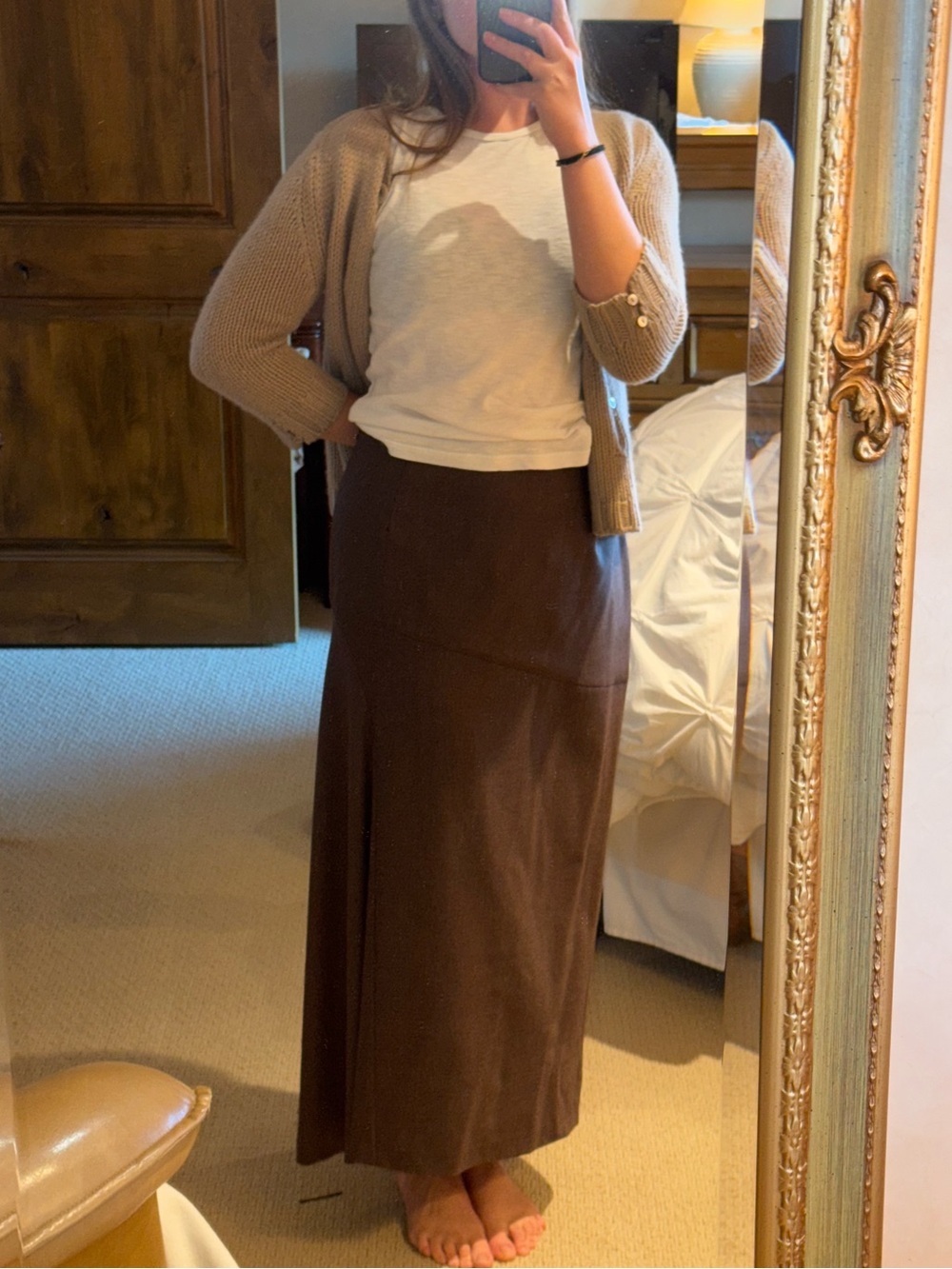 Brunello Cucinelli Brown Maxi A-Line Skirt - Picture 2 of 5